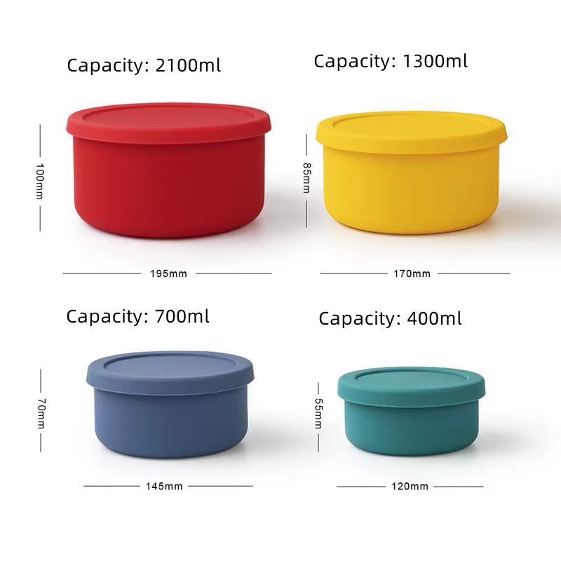 Boîte à lunch ronde en silicone