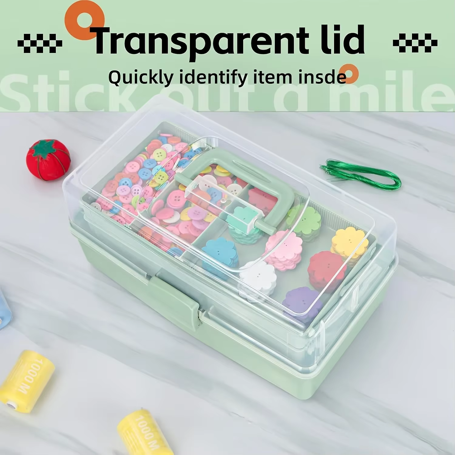 Boîte de rangement de séparation en plastique à 3 couches