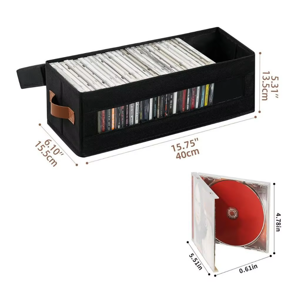 Boîte de rangement pour CD avec fenêtre visible