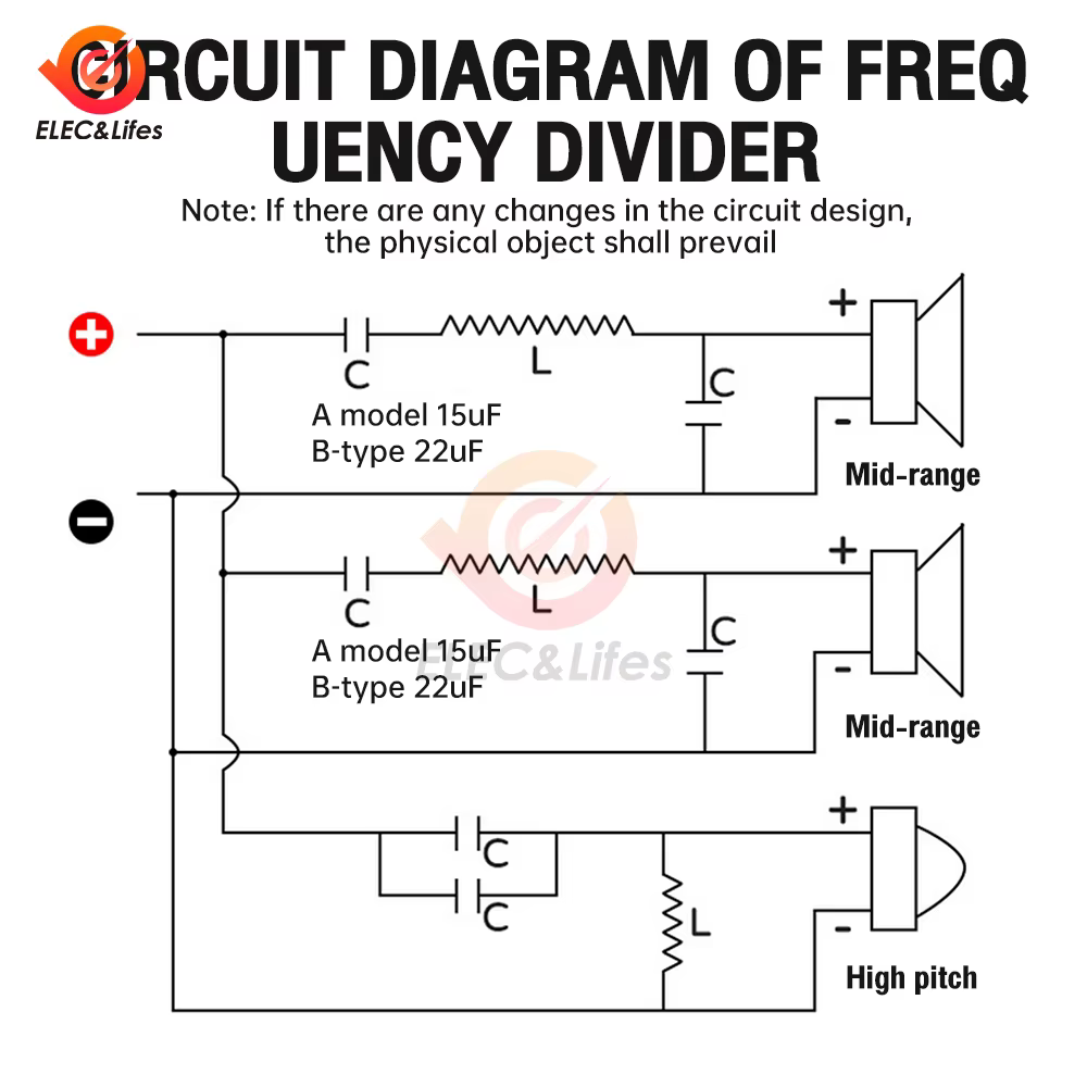 Crossover audio 3 voies, 1 tweeter, 2 médiums, 200W, points de fréquence 5300Hz/5500Hz, installation facile pour haut-parleur HIFI, home cinéma, DIY