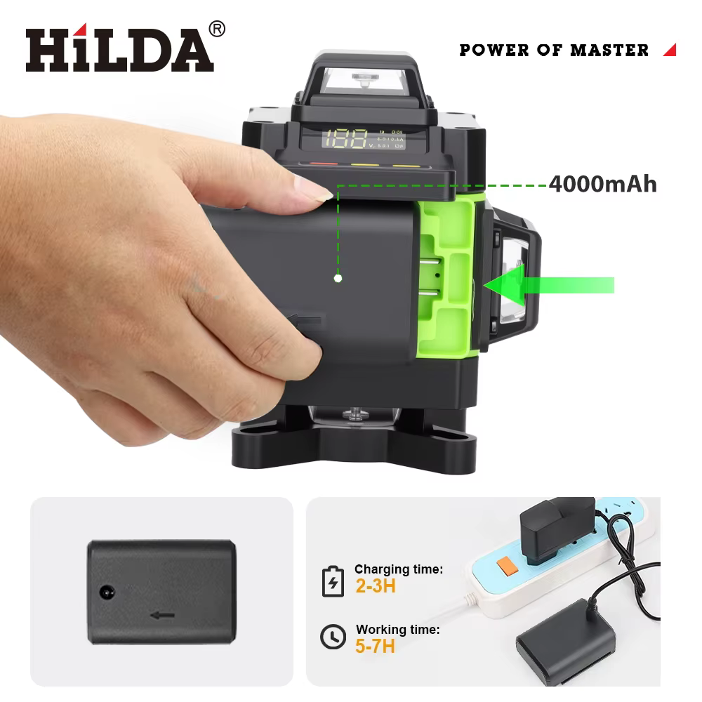 HILDA niveau Laser 16 lignes 4D auto-nivelant 360 croix horizontale et verticale ligne de faisceau