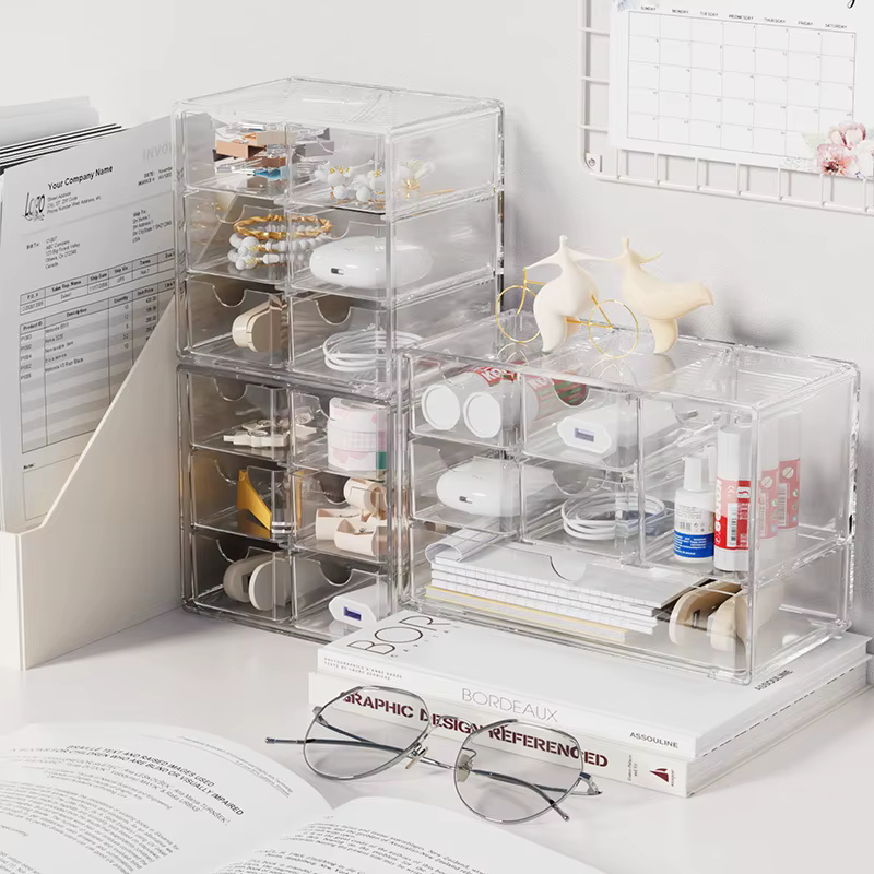 Boîte de Rangement de Bureau Multifonction avec Brosse et Porte-Stylo pour la Maison