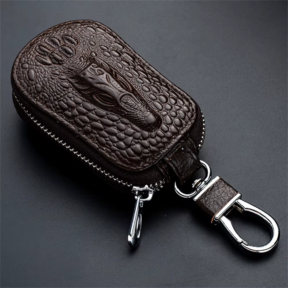 Mini étui à clés de voiture en cuir pour hommes, porte-clés de poche, sac à fermeture éclair de grande capacité, support, évaluateurs, prédire, mode
