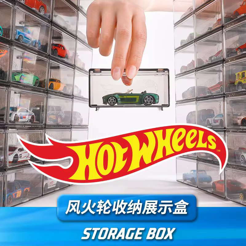 Hot Wheels – boîte de rangement de modèle de voiture pour garçons, vitrine combinée de véhicules sans télécommande, voitures à moteur et à rail, mallette d'organisation de jouets