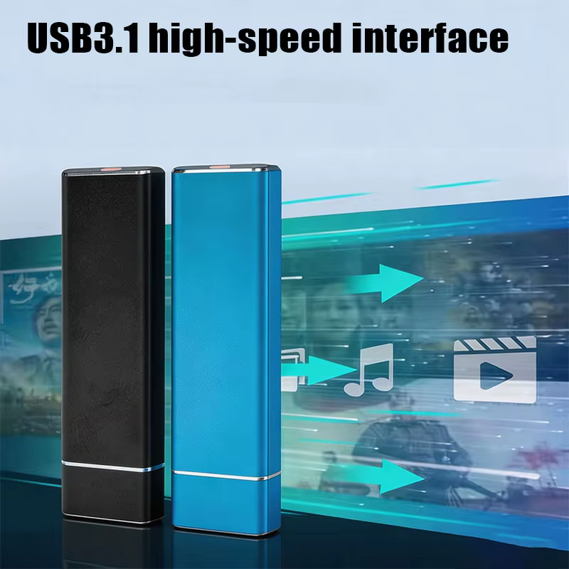 SSD externe portable USB 3.1 haute vitesse 2 To, 1 To, 4 To, grande capacité originale pour PC, ordinateur portable, Mac, téléphone portable