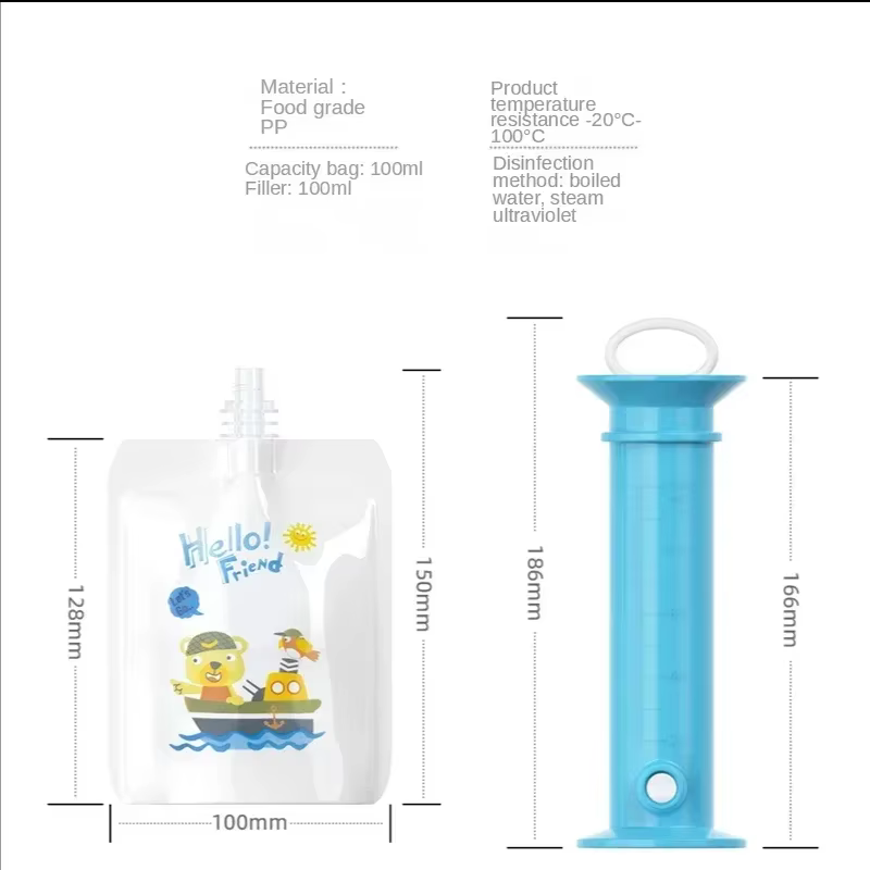 Distributeur de remplissage de purée de fruits pour stockage des aliments pour bébé