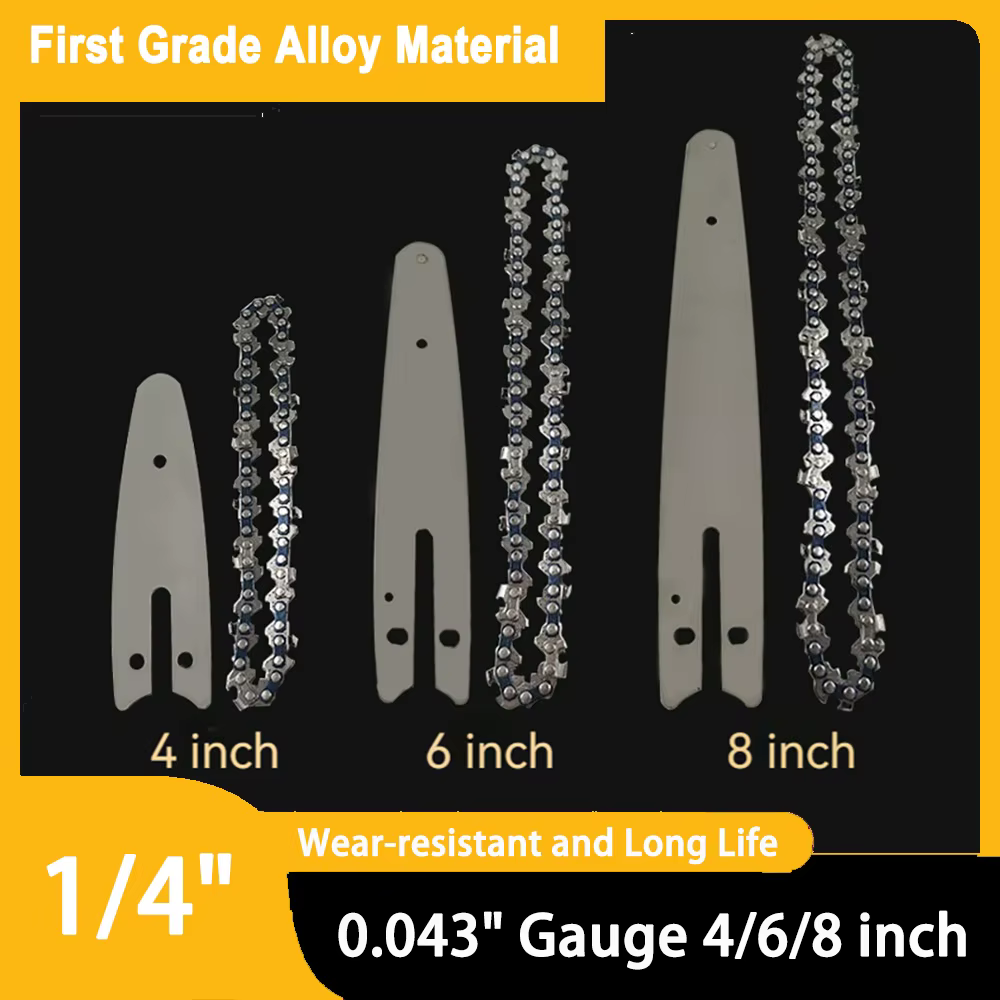 Lame de scies à chaîne de 4 "/6"/8 "pouces pour couper le bois 1/4 "LP 0.043" calibre 28/37/45DL Mini chaînes de