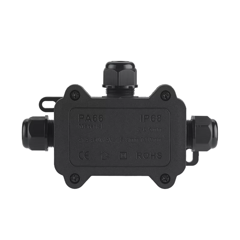 Boîte de jonction étanche extérieure IP68 noire