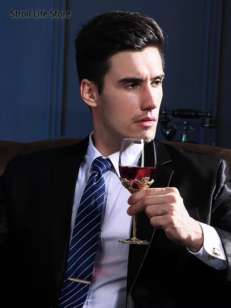 Ensemble de verres à vin rouge en cristal avec document en émail créatif, gobelet de mariage, coupe à champagne et à whisky, coffret cadeau, FJ019