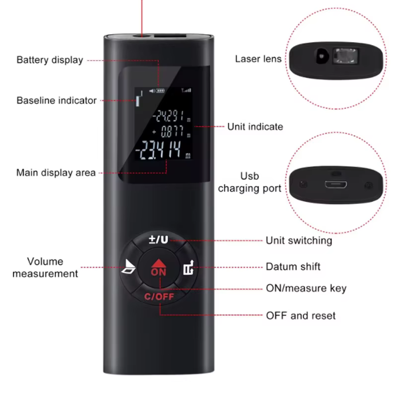 Mini télémètre laser intelligent portable