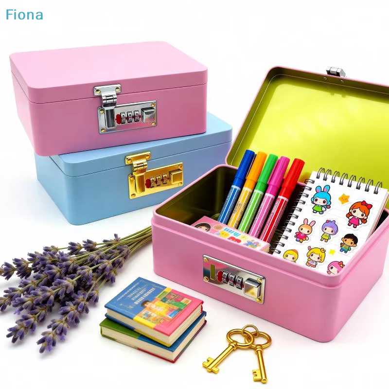 ☪ Boîte de rangement en métal avec serrure à combinaison