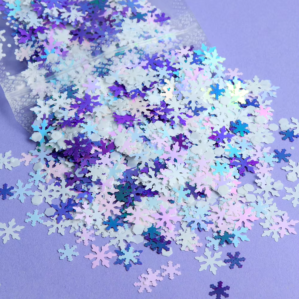 Paillettes en résine flocon de neige de noël 5g