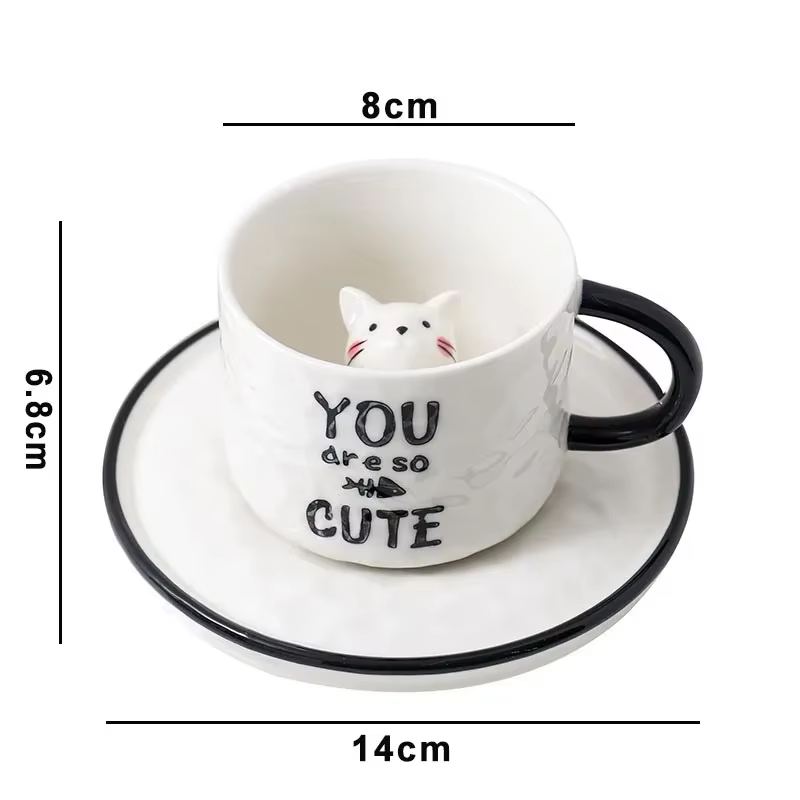 Tasse à griffes de chat en céramique