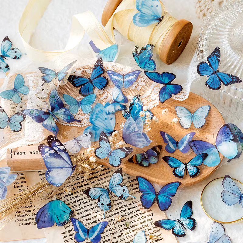 Autocollant de Collection de papillons colorés