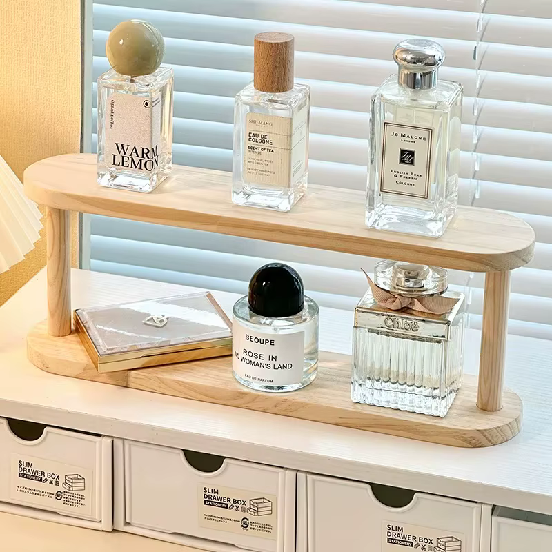 Étagère de rangement en bois à 2 niveaux
