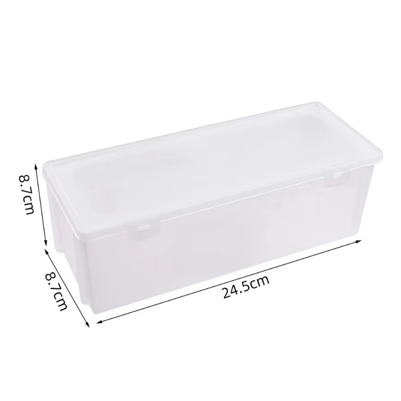 Boîte de rangement transparente rectangulaire pour nail art, organiseur en plastique avec couvercle anti-poussière pour salon, maison, DIY, légère et durable