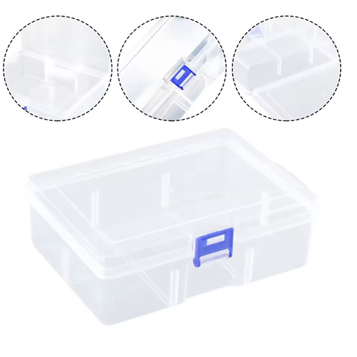 Boîte en plastique transparente rectangulaire pour embouts de tournevis