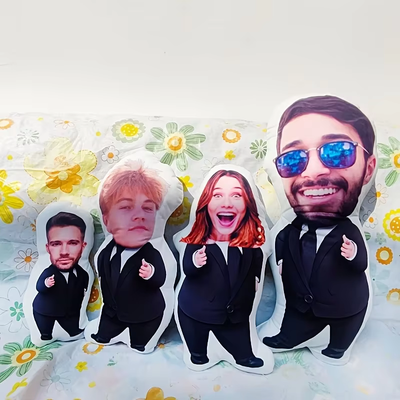 1 oreiller personnalisé pour poupée, oreiller photo créatif – Design de visage personnalisé unique, idéal pour les anniversaires, les fêtes, les célébrations, la décoration intérieure, et convient par