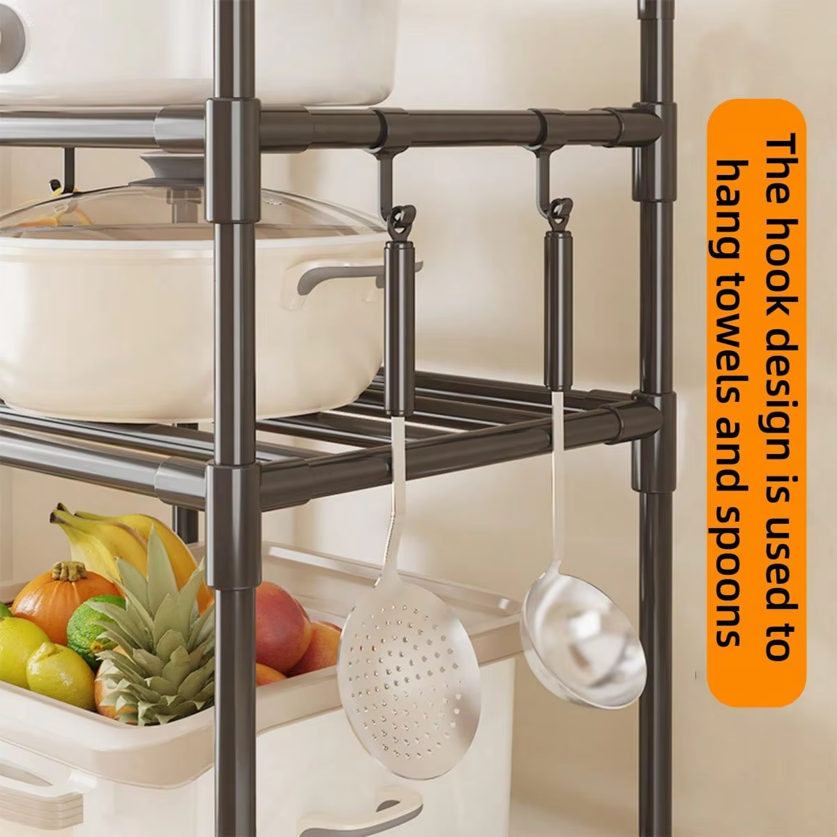 Étagère de rangement de cuisine - Unité d'étagères multi-niveaux sur pied