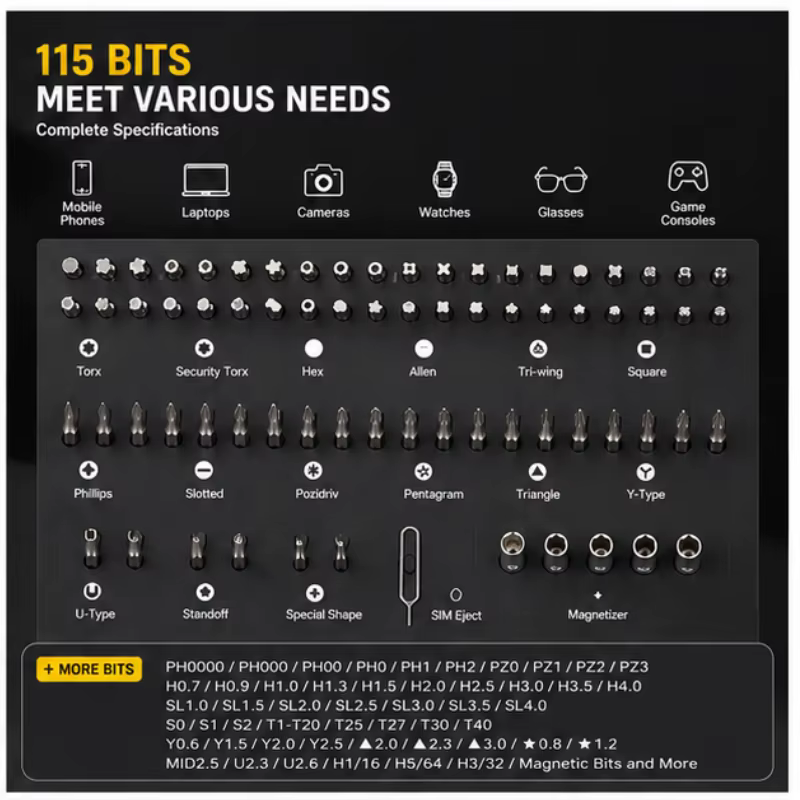 Jeu d'embouts magnétiques Torx Phillips