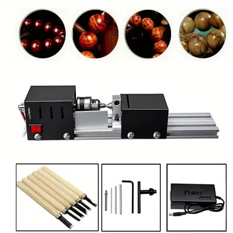 Mini tour à bois et accessoires 12/24V
