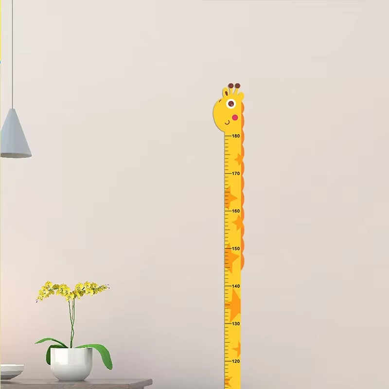 180 cm mode dessin animé animaux hauteur mesure autocollant mural girafe papier peint chambre d'enfants pépinière