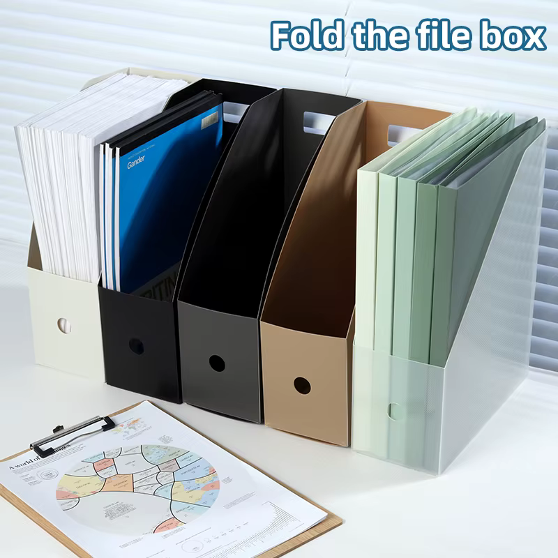 Dossier A4 Vertical de stockage de fichiers de bureau pliable Simple avec boîte à Inserts grande capacité 9 choix de couleurs