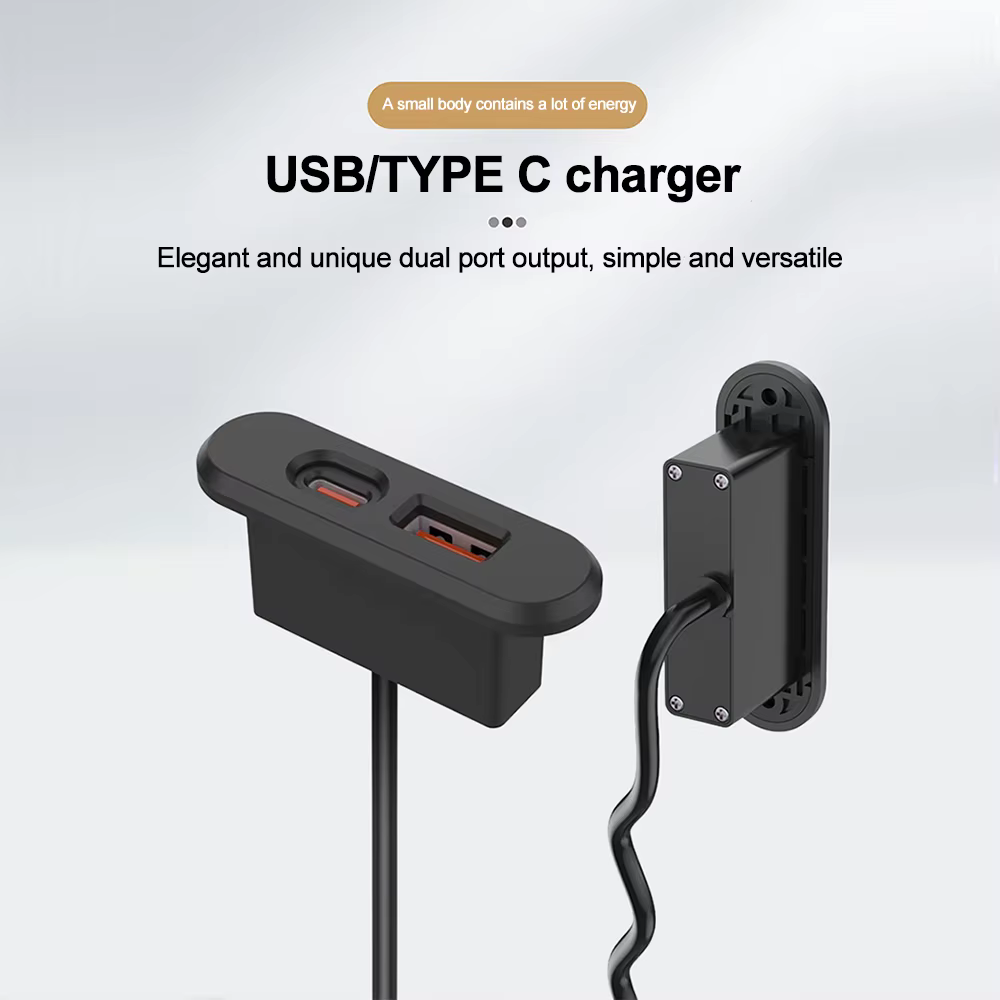 Prises encastrées sur Table 1 USB-A et 1 type-c prise de courant cachée de bureau intégrée avec rallonge de 1.2M pour bureau chambre