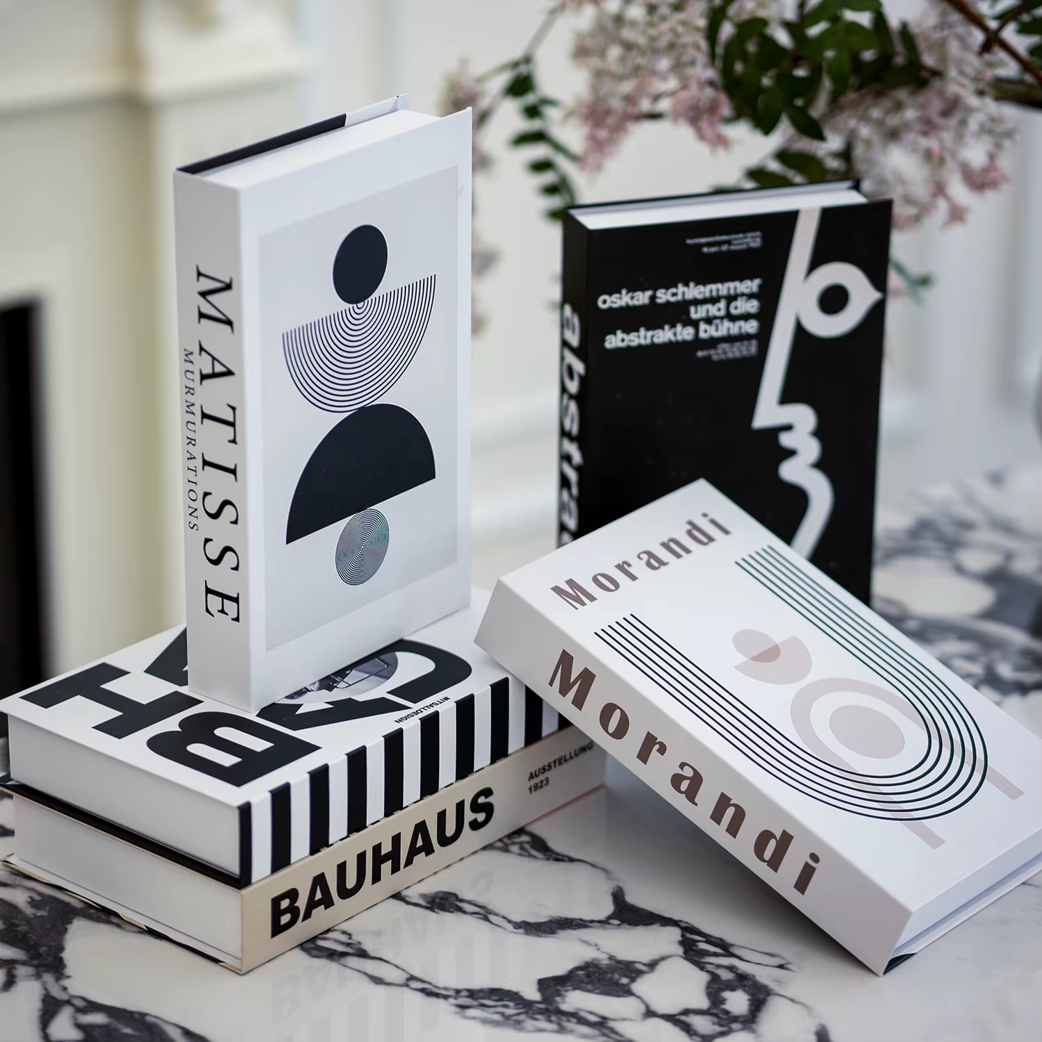 Boîte de rangement décorative de luxe en forme de faux livre Bauhaus pour la maison, avec livres sur Matisse, Picasso, Van Gogh, Monet, pour table basse, étagère, décoration intérieure