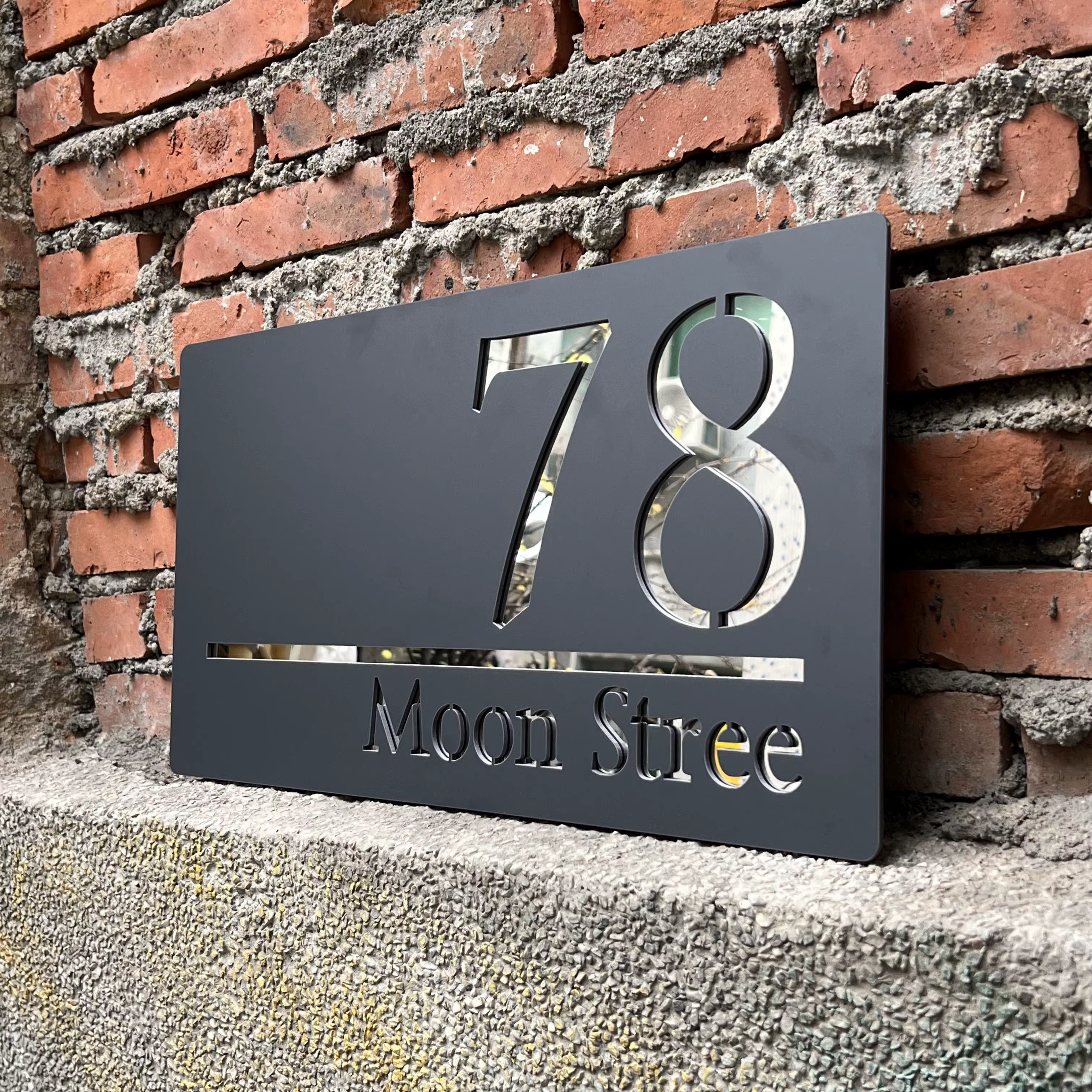 Plaque de numéro de maison extérieure personnalisée en acrylique 3D découpé, plaque de numéro de rue résidentielle extérieure personnalisée, panneau de porte, cadeau