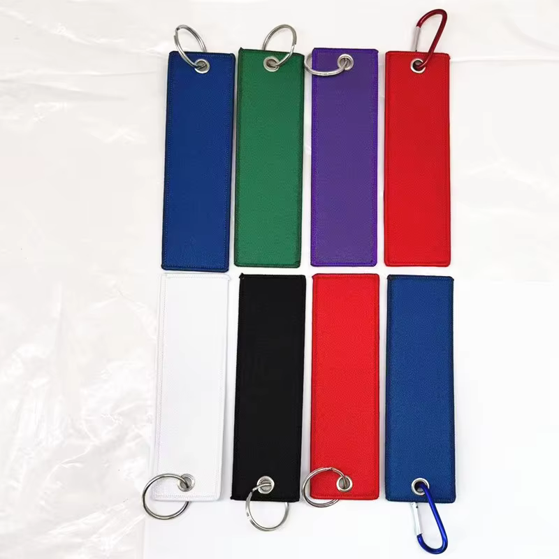 Porte-clés avec LOGO personnalisé, sangle en toile vierge, porte-clés brodé personnalisé, ruban populaire pour moto, accessoire de sac
