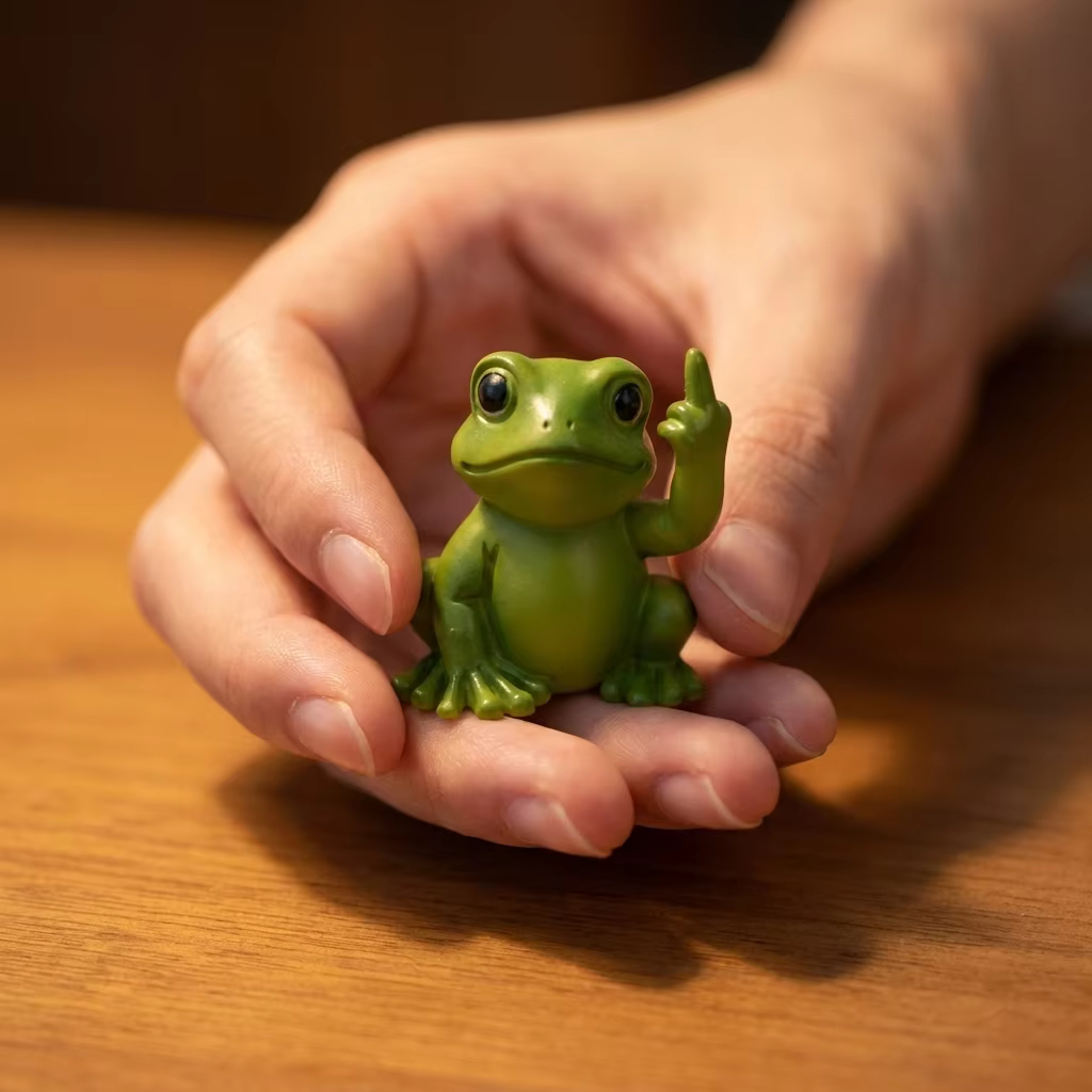 Mini figurine de grenouille créative en résine