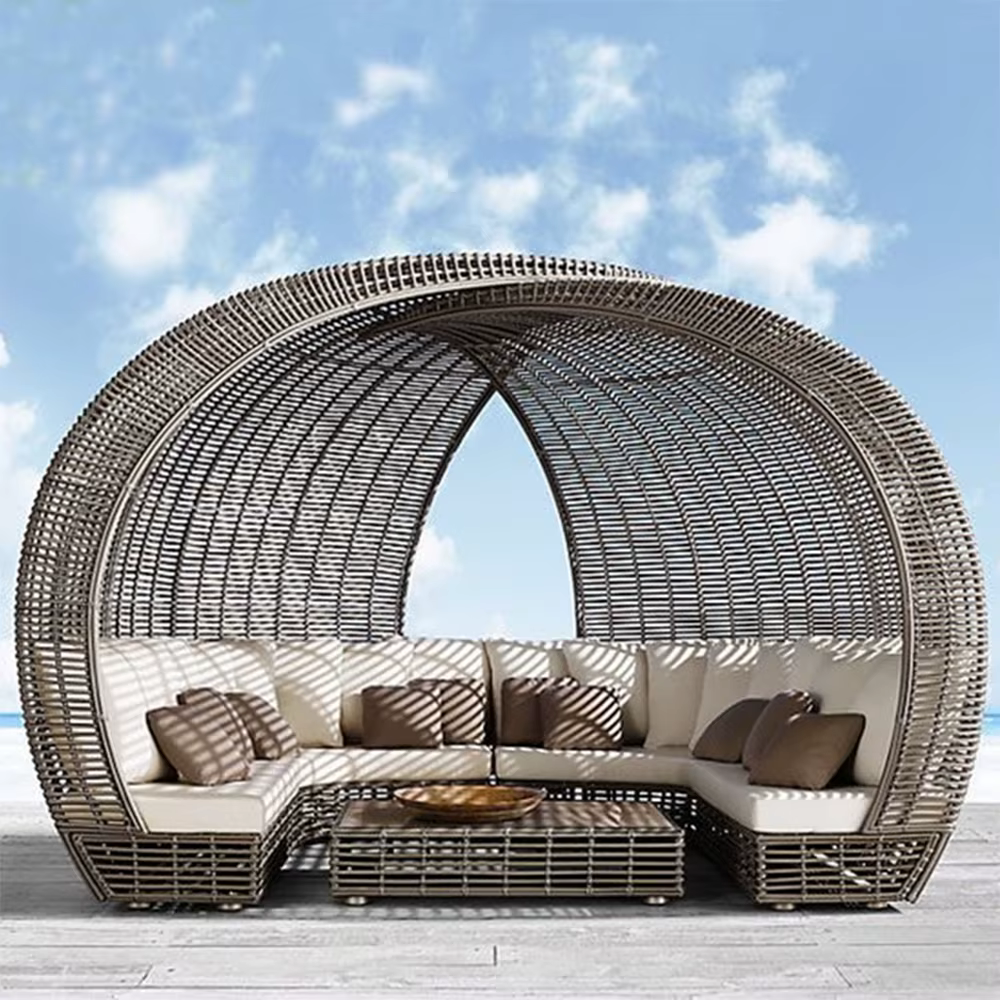 Fauteuil inclinable d'extérieur de luxe personnalisé en rotin