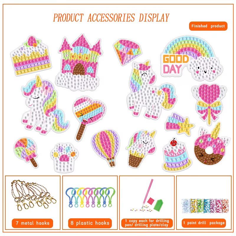 Ensemble de peinture de diamant de pierres précieuses de licorne de dessin animé pour des enfants