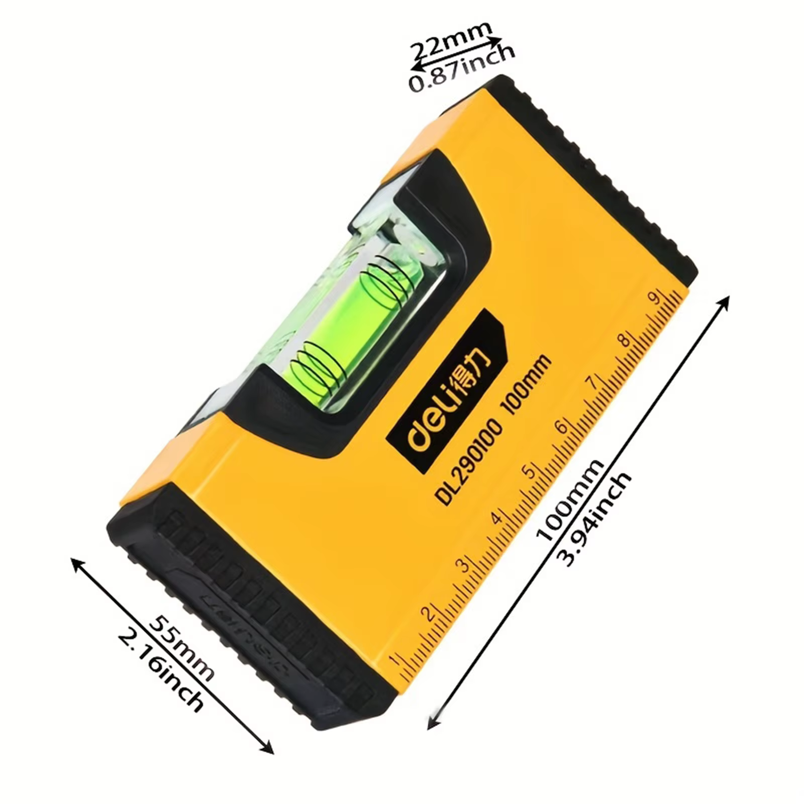 Deli – niveau de poche magnétique Portable de 100mm
