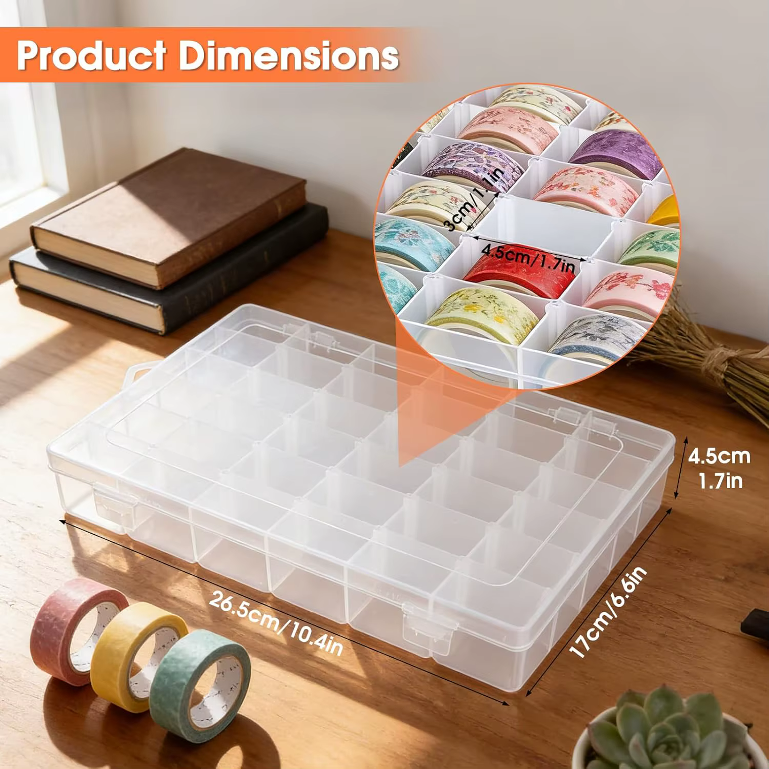 Boîte de rangement en plastique transparent à 36 compartiments avec séparateurs amovibles – un organisateur portable conçu pour répondre aux besoins précis.