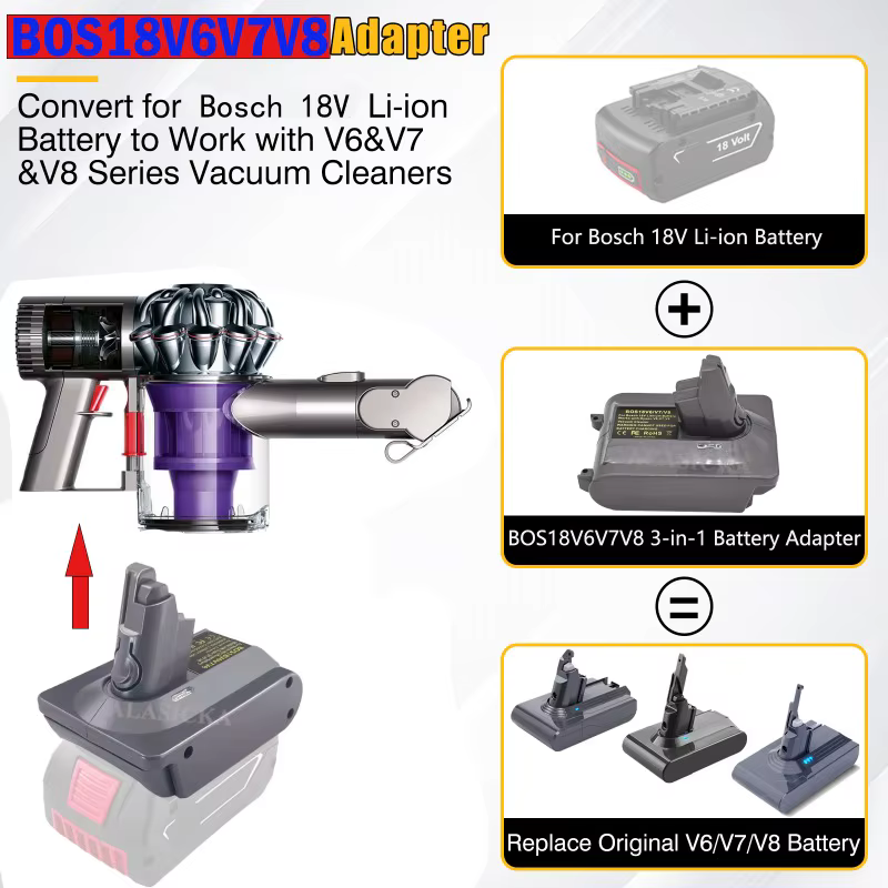 Adaptateur de batterie 3 en 1 BOS18V6V7V8