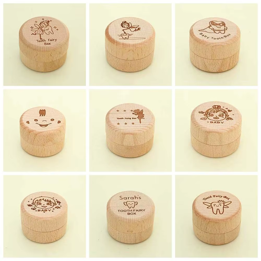 Boîte à dents de bébé en bois