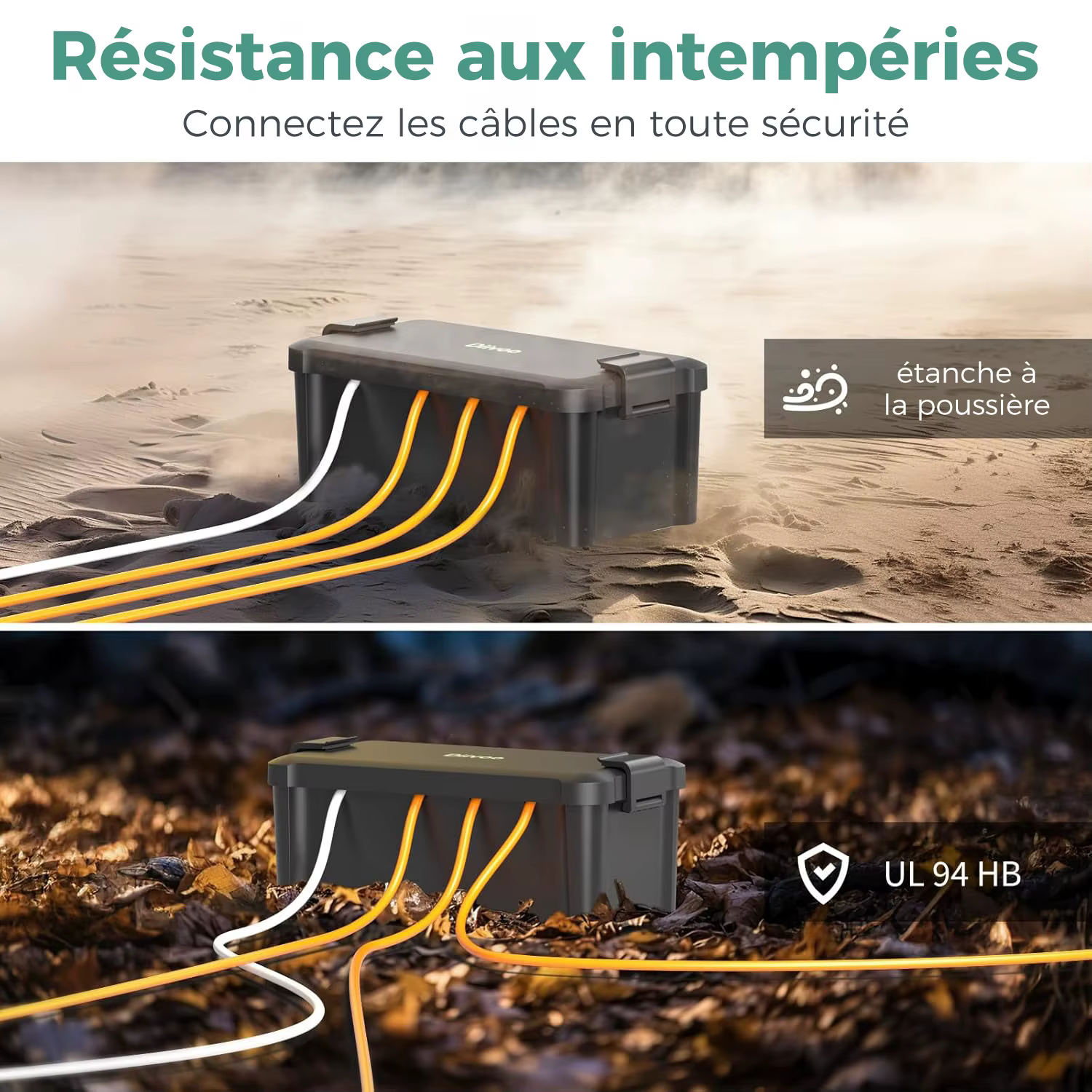 Boîte électrique étanche Diivoo pour connexion de câbles extérieurs