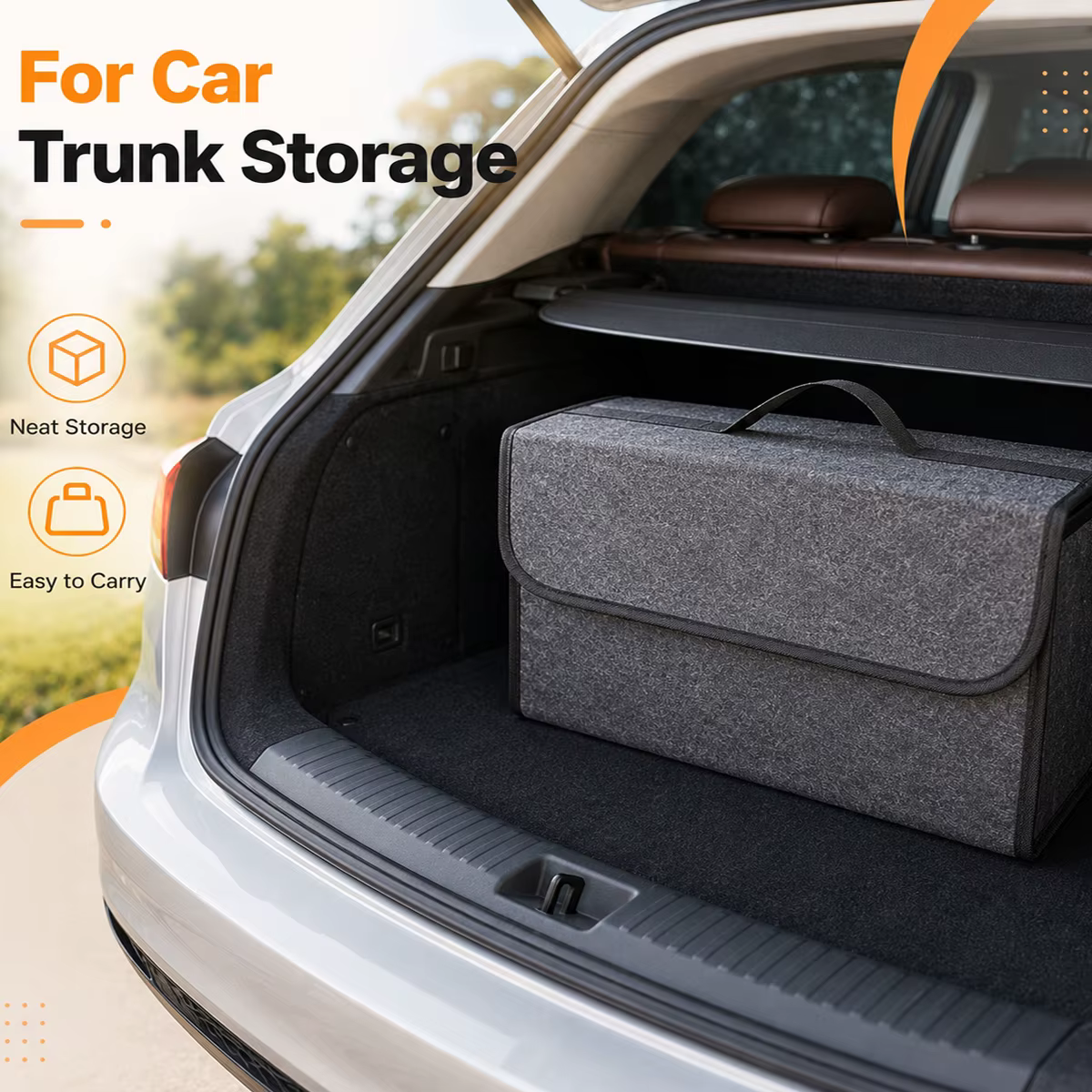 1PC Boîte de rangement en feutre gris foncé pour voiture