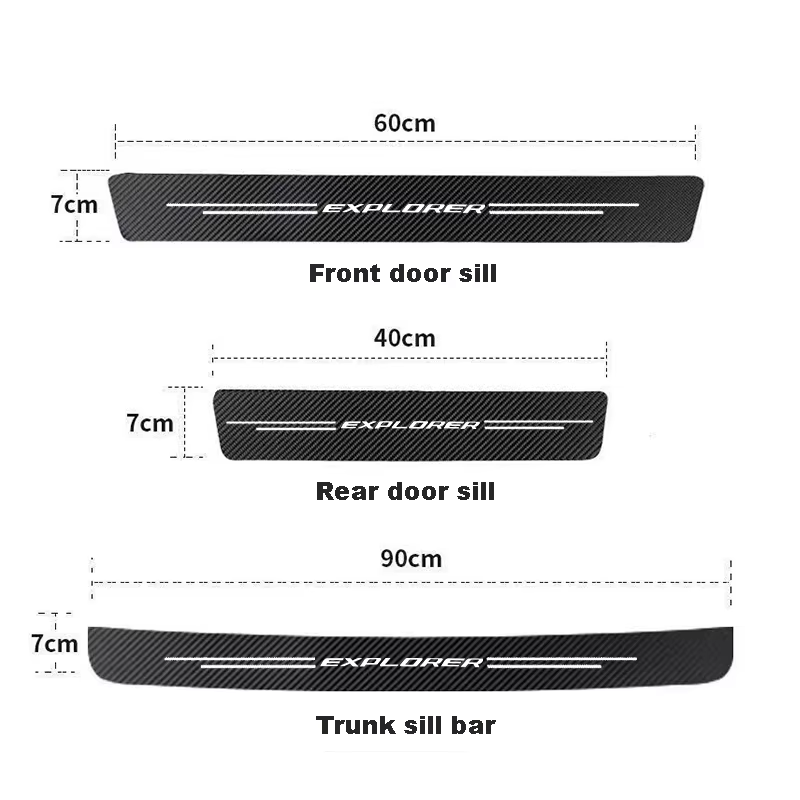 Protecteur de seuil de porte de voiture en Fiber de carbone