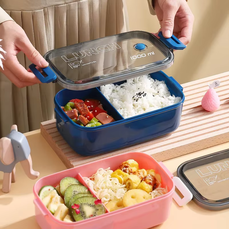 Boîte à lunch en plastique résistant à la chaleur pour enfants et adultes