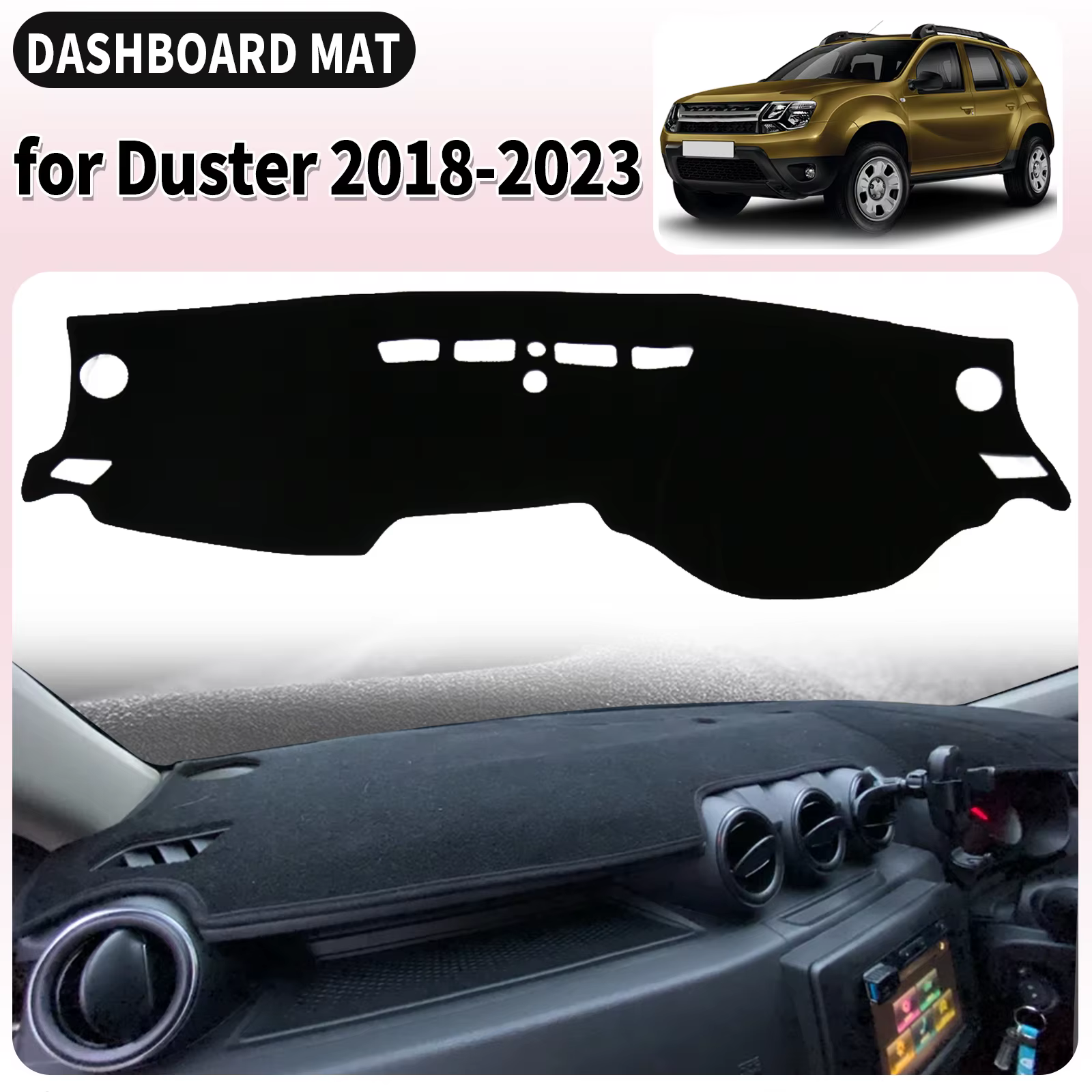 Pour Renault Dacia Duster 2023 2022 2021-2018 Housse de tableau de bord de voiture