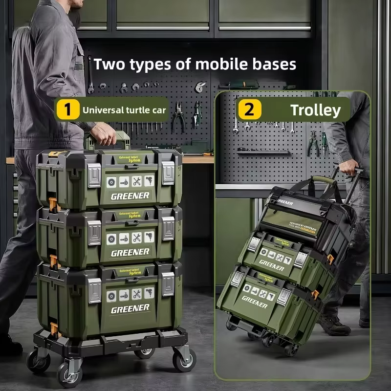 Ensemble de boîtes à outils empilables multifonctionnelles de grande capacité