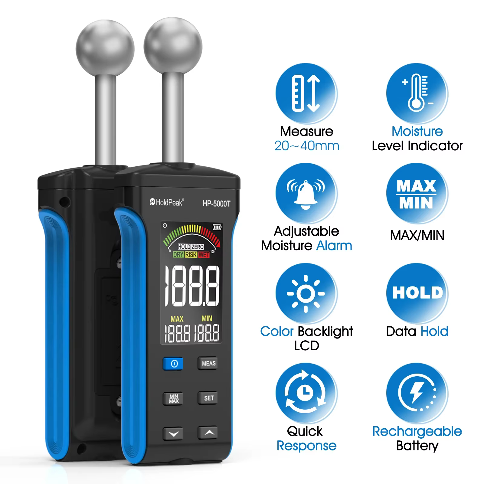 Humidimètre sans contact pour bois Hoporise HP-5000T