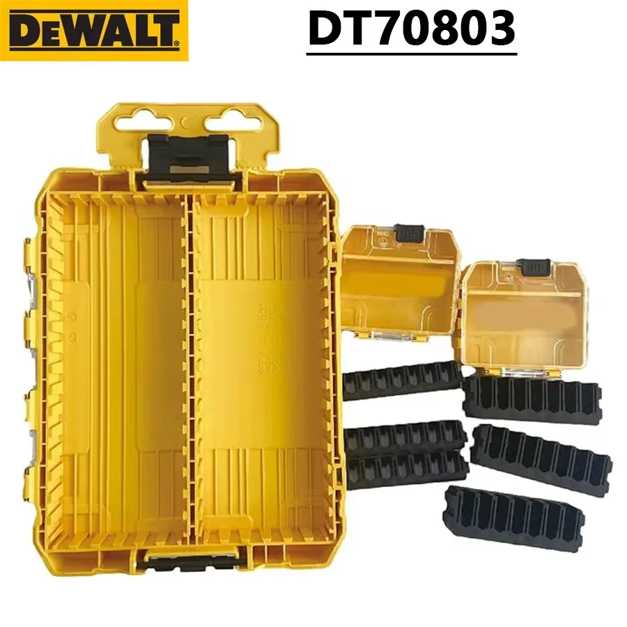 DEWALT DT70803 grande boîte à outils de rangement avec séparateurs amovibles organisateur de petites pièces étui empilable Transparent DT70803-QZ