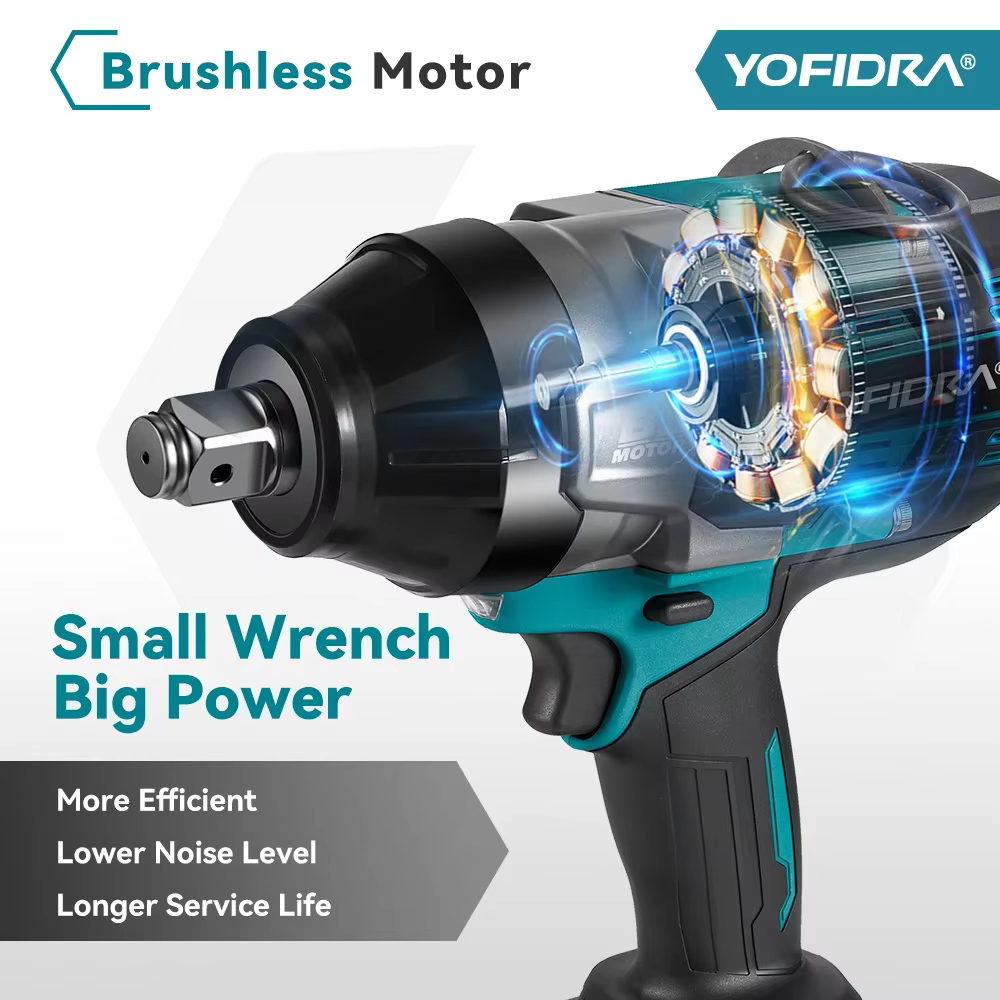 YOFIDRA 3300N.M clé à chocs électrique sans brosse à couple élevé 3/4 pouces clé sans fil outil