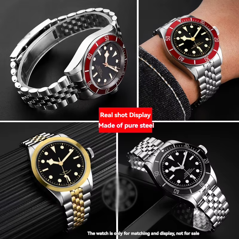 Bracelet de montre en acier inoxydable à cinq maillons pour Tudor Black Bay Series M7941a Red Shield 41 mm