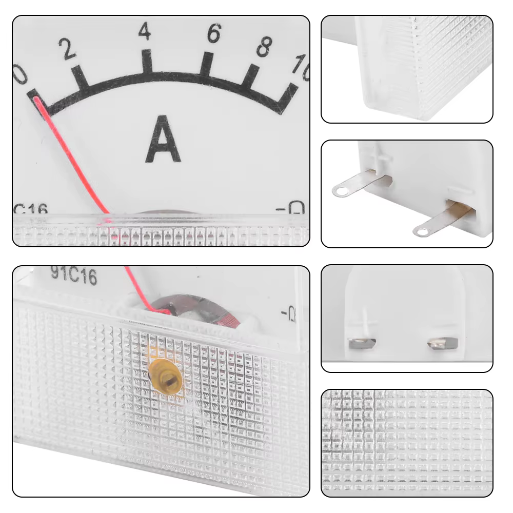 Ampèremètre DC Analogique Courant Mètre Panneau Pointeur Mécanique Type 10A 20A 30A 50A Tension