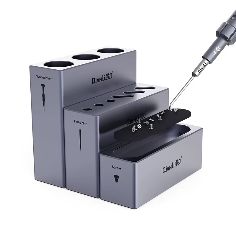 Boîte de rangement modulaire QIANLI ICube en alliage d'aluminium pour la réparation de téléphones portables